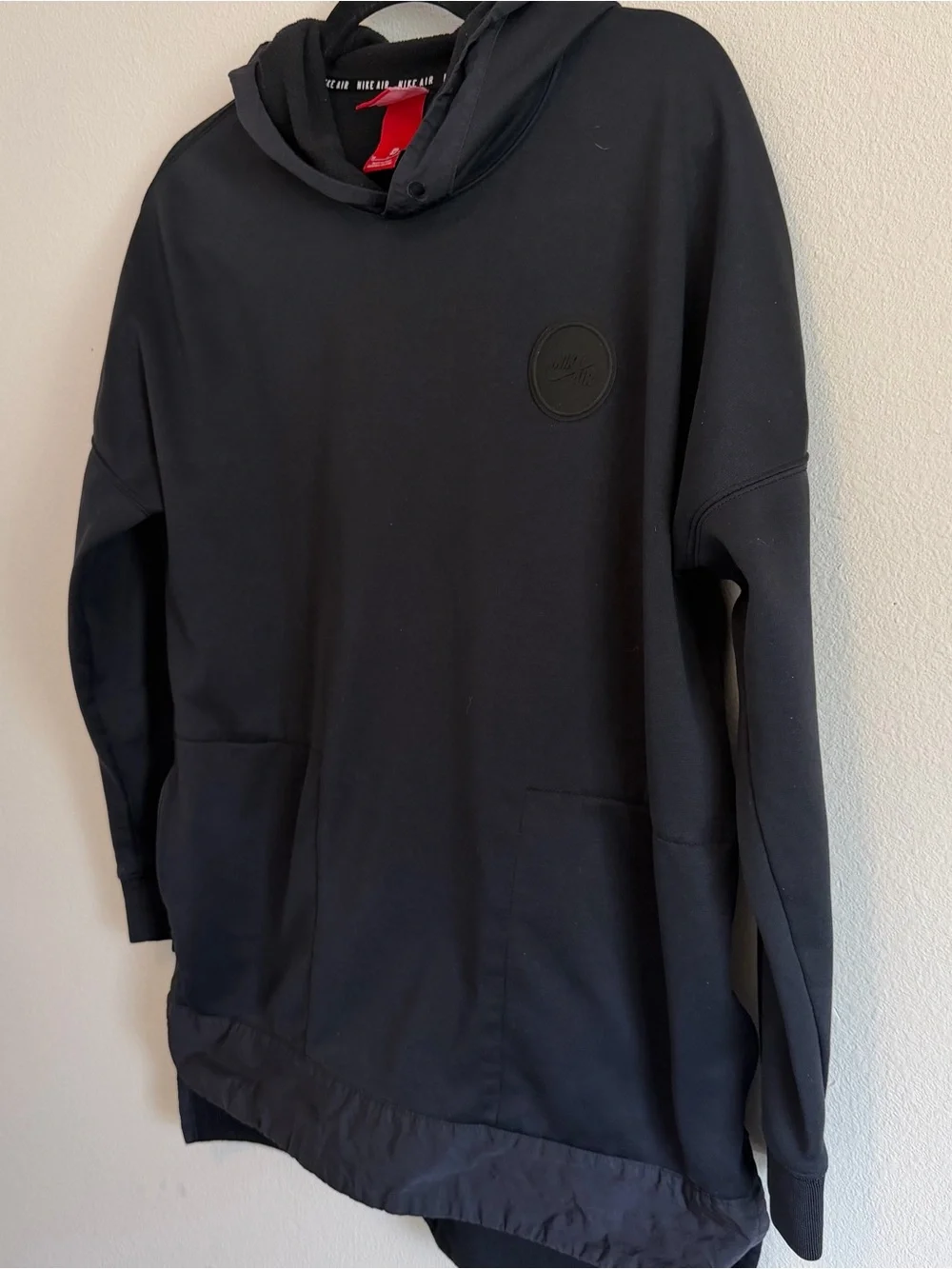 Nike Air Max Women's Hoodie Black Medium 857024 Pull Over Longline Sweatshirt